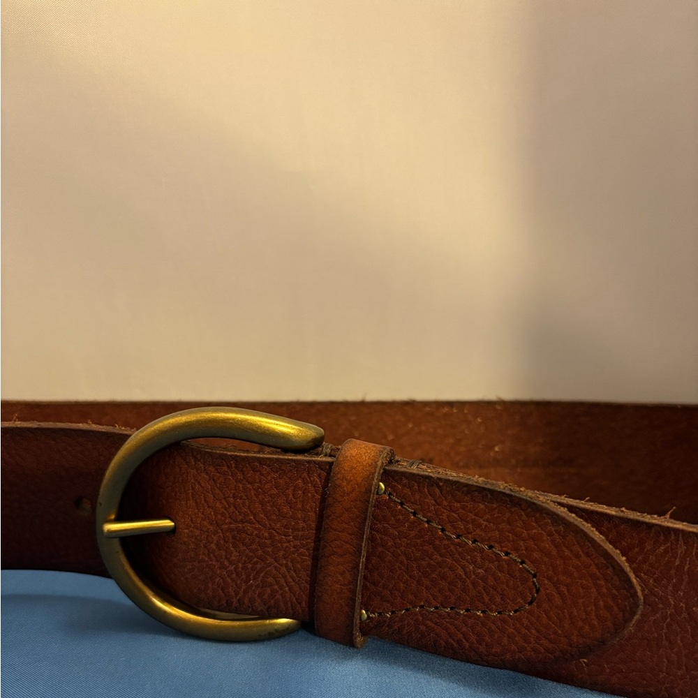 Brown vintage inspired genuine leather size medium Frye belt. Western, boho. - Picture 3 of 16